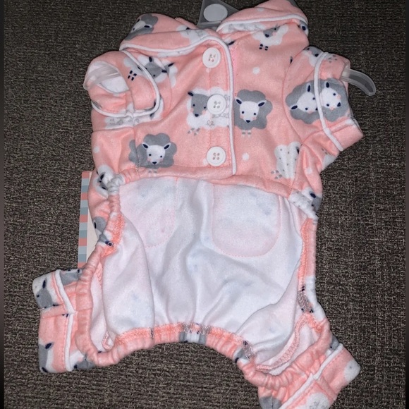 New! Pink Soft Fleece Dog Pajamas Lamb Print Pet Wag-a-tude - Picture 3 of 5